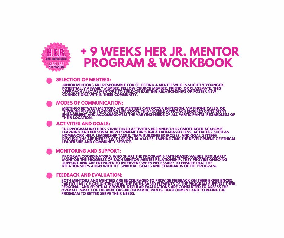 Pre-Order: 9-Week H.E.R. Mentorship Program – Christian Character Education Curriculum, Membership, and Kit - Released March 2, 2025