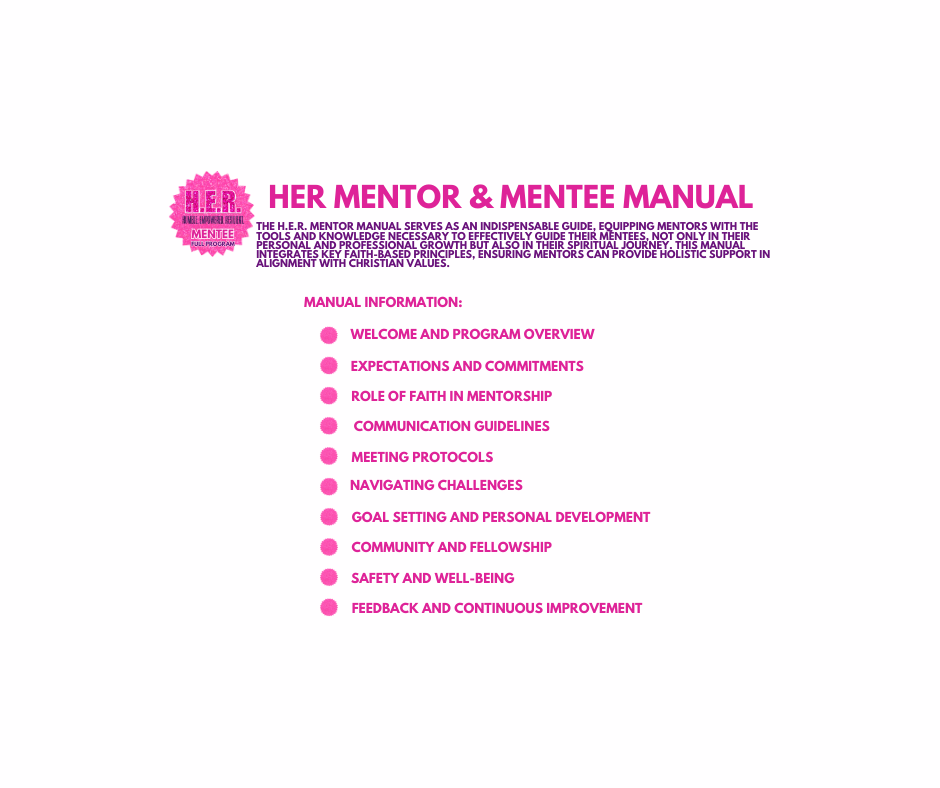 Pre-Order: 9-Week H.E.R. Mentorship Program – Christian Character Education Curriculum, Membership, and Kit - Released March 2, 2025