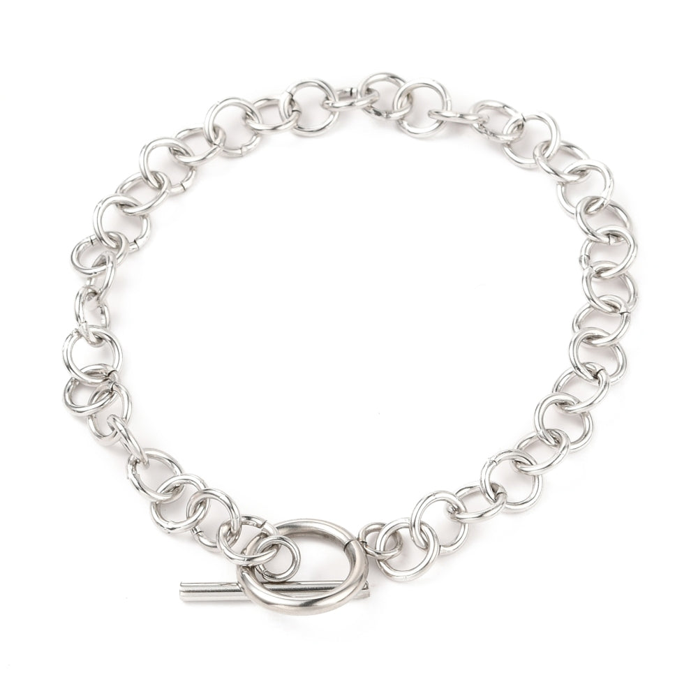 HER Stainless Steel Charm Bracelet with 18 Charms