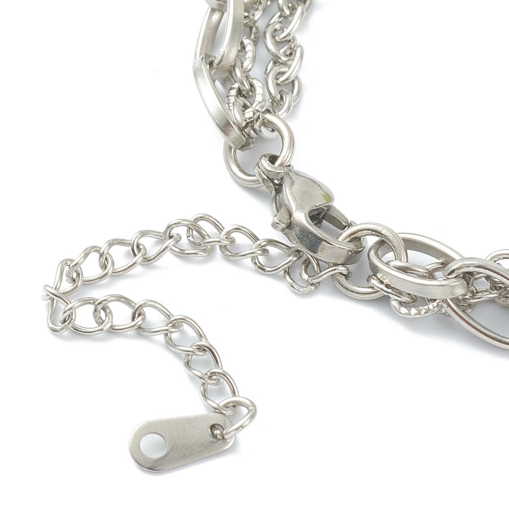 HER Stainless Steel Charm Bracelet with 18 Charms